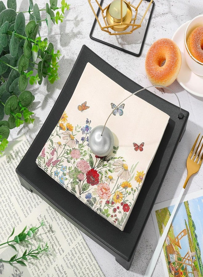 JarThenaAMCS 80Pcs Vintage Wildfloral Paper Napkins Wildflower Butterfly Decorative Luncheon Napkins Dinner Hand Napkins for Home Party Supplies Table Decor - Image 3